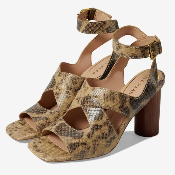 NWOB Women’s Cole Haan Reina City Sandal in ‘Snake Printed Leather’ SZ 7 - Picture 1 of 7